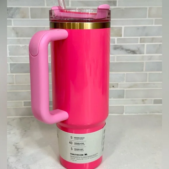 NEW Stanley Pink Parade 30oz Quencher 2.0 Tumbler woth Pink & Gold Boot